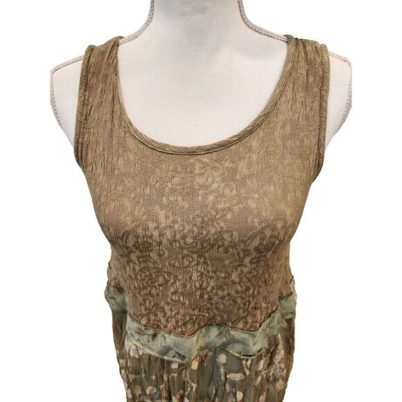 Vintage 90s SA2 Spender Alexis Green Lace Floral Maxi Dress M Fairy Core Faerie - Picture 2 of 5